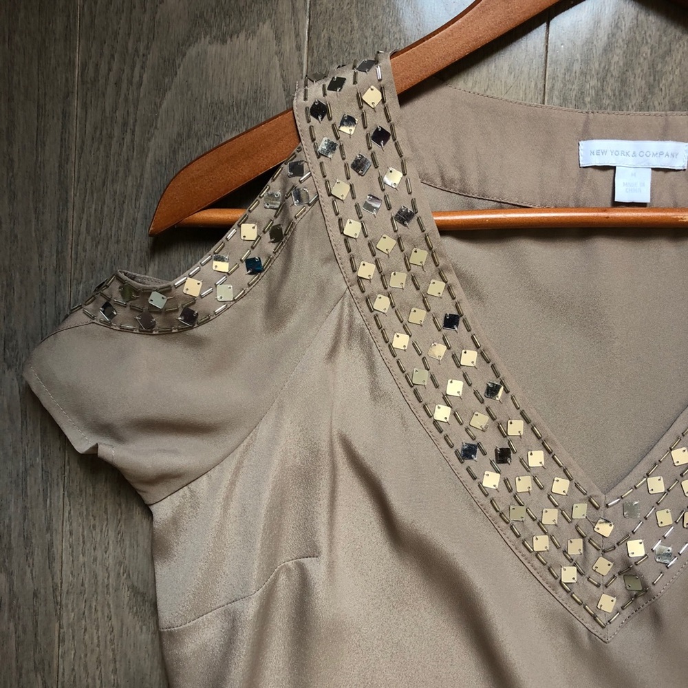 🚫Sold🚫 Embellished Cold-Shoulder Blouse